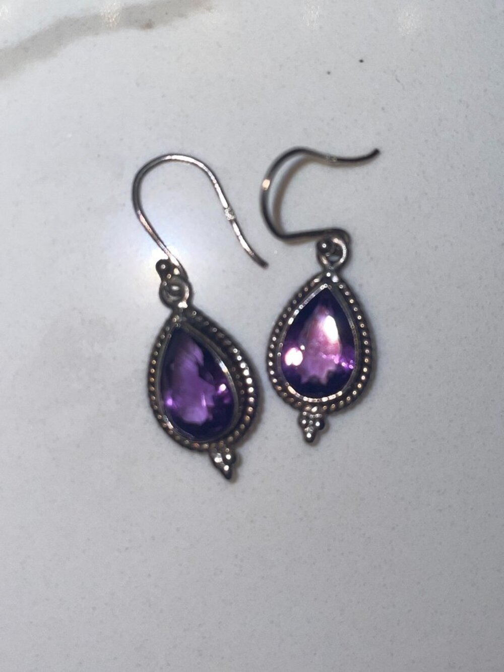 Amethyst Earrings In Sterling Silver